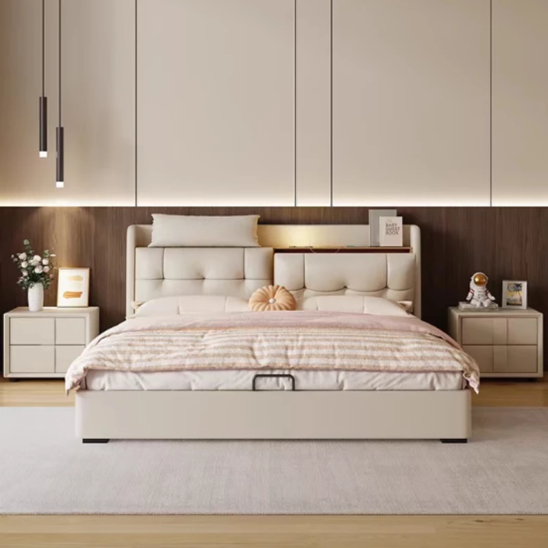 American Style Storage Classic Bed Nordic Double Simple Wedding Design Bed Minimalist High Quality Muebles Bedroom Furniture