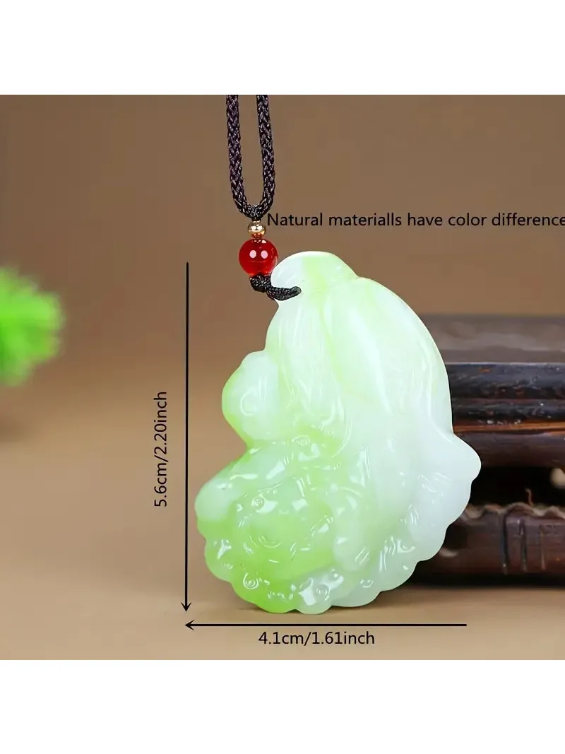 Hot selling Natural carving Stunning Natural Jade Cabbage Pendant Necklace  Fashion Accessory