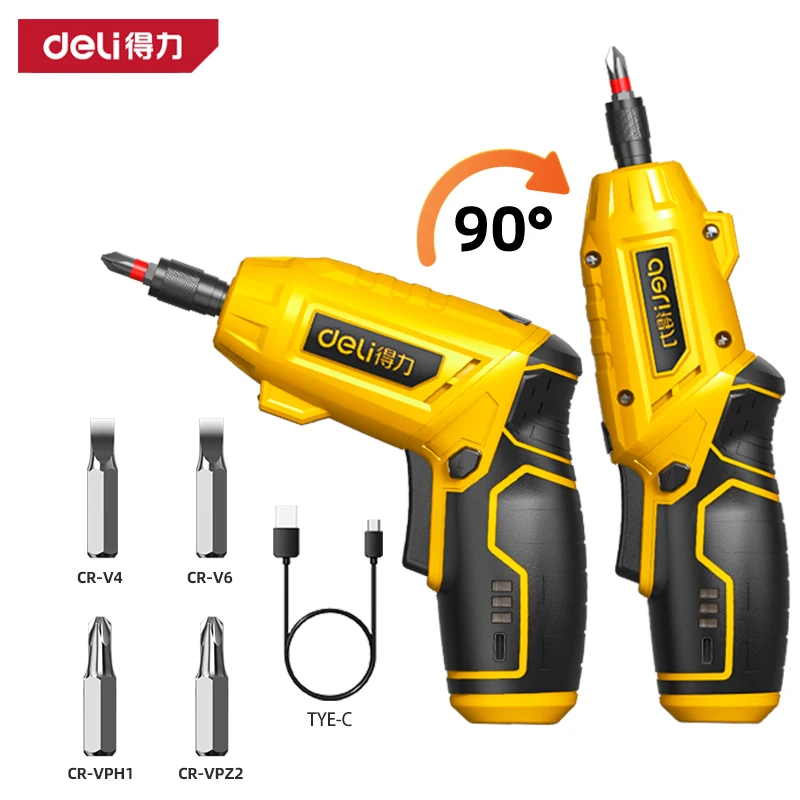 

DELI 4V Cordless Electric Screwdriver Set Rechargeable Lithium Battery Household Multifunctional Repair Tool Power Screwdriver