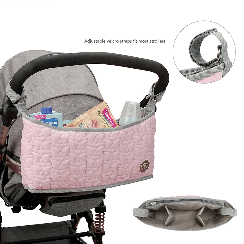 Soild Color Baby Stroller Bags Accessories Stroller Organizer Mommy Travel Bags Buggy Pram Cart Storage Basket Hook Mom Backpack