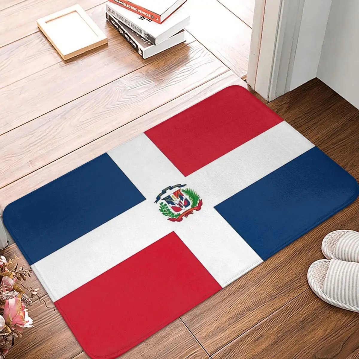 Flag Of The Dominican Republic Doormat Kitchen Entrance Home Floor Mat Anti-slip Carpet Rug for Bedroom Footpad Mats