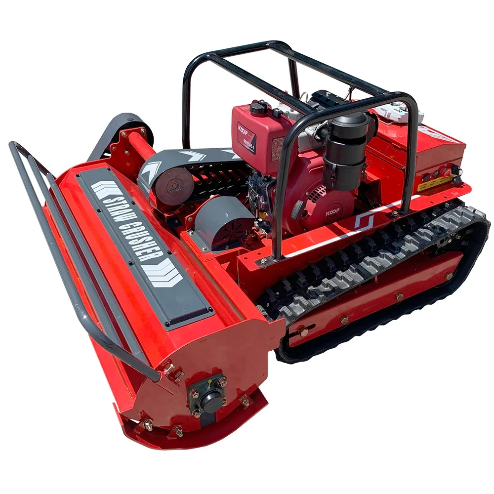 15HP Die sel Engine Lawn Mower Remote Control Straw Crusher Robot For Gargen Wasteland