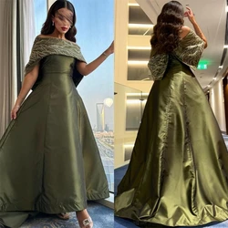 Customized  Retro Off-the-shoulder Ball Gown Cocktail  Flowers Fold SOccasion Evening Gown롱원피스  robe femme soirée