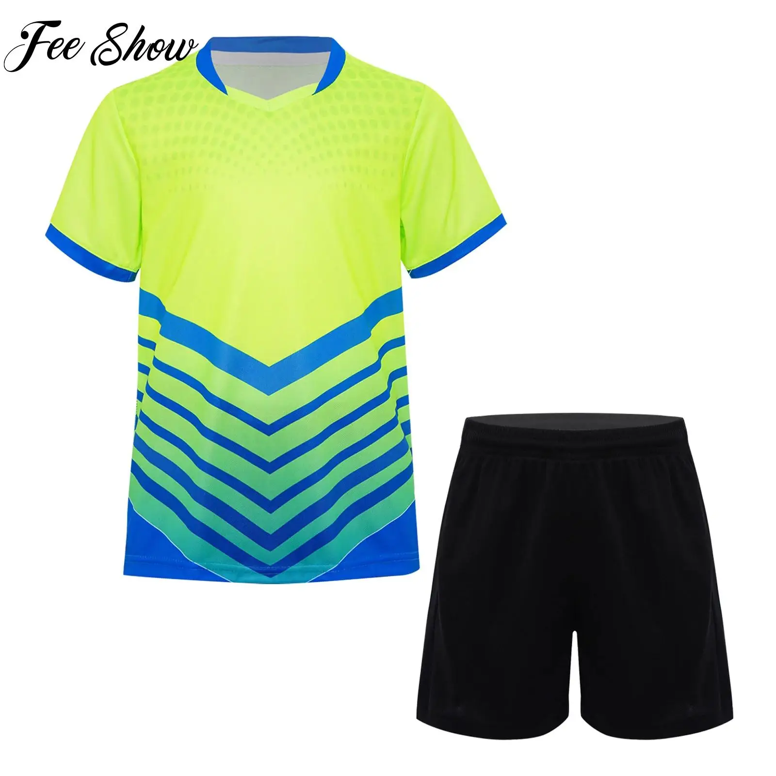 

Kids Sportswear Quick Drying Clothing Boy Basketball Soccer Clothes Short Sleeve Fashion Stylish T-shirt with Shorts Sports Wear