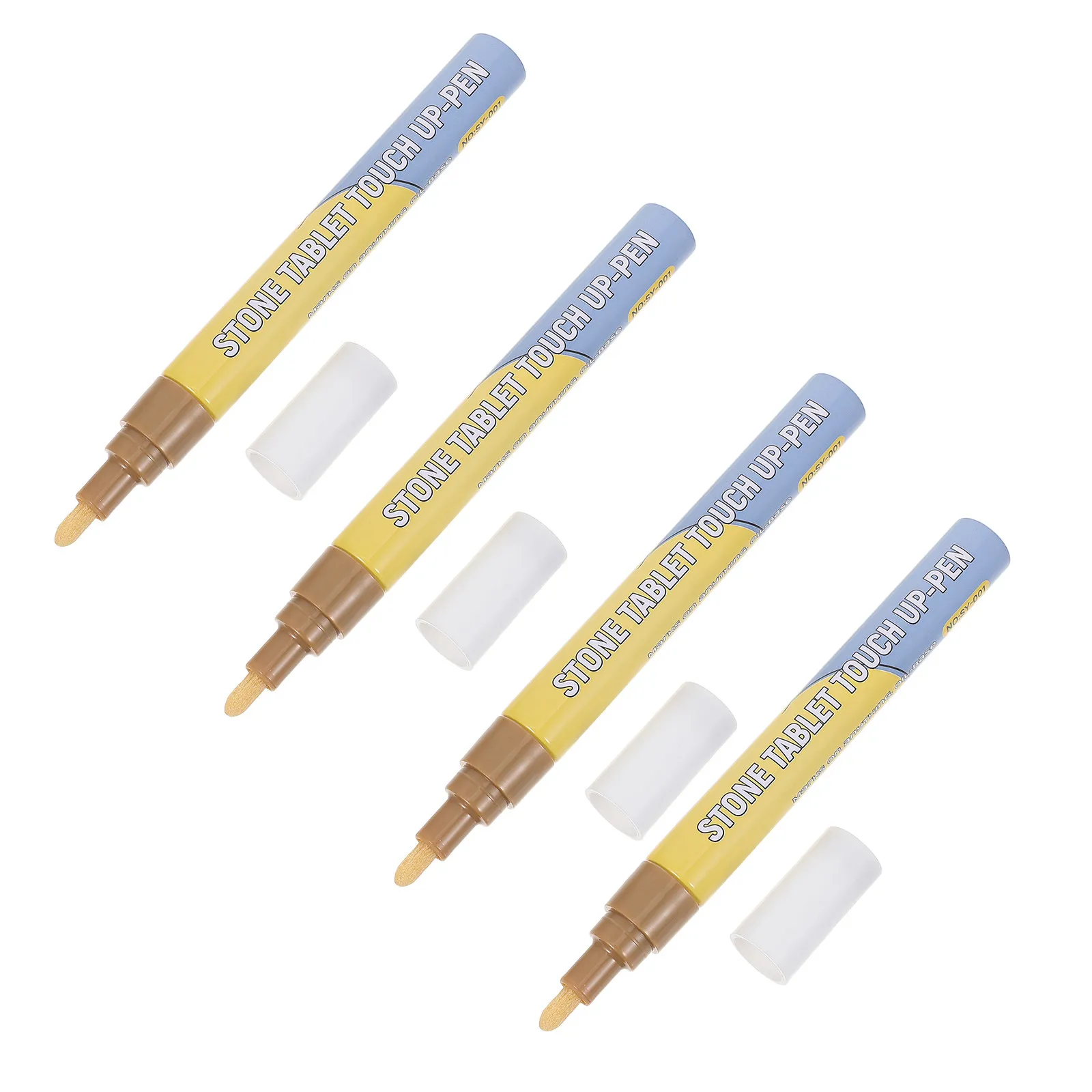 4 Pcs Inscription Repair Pen Granite Lettering Golden Tombstone Marker Gravestone Engraving Paint Vase Memorial Repair Markers