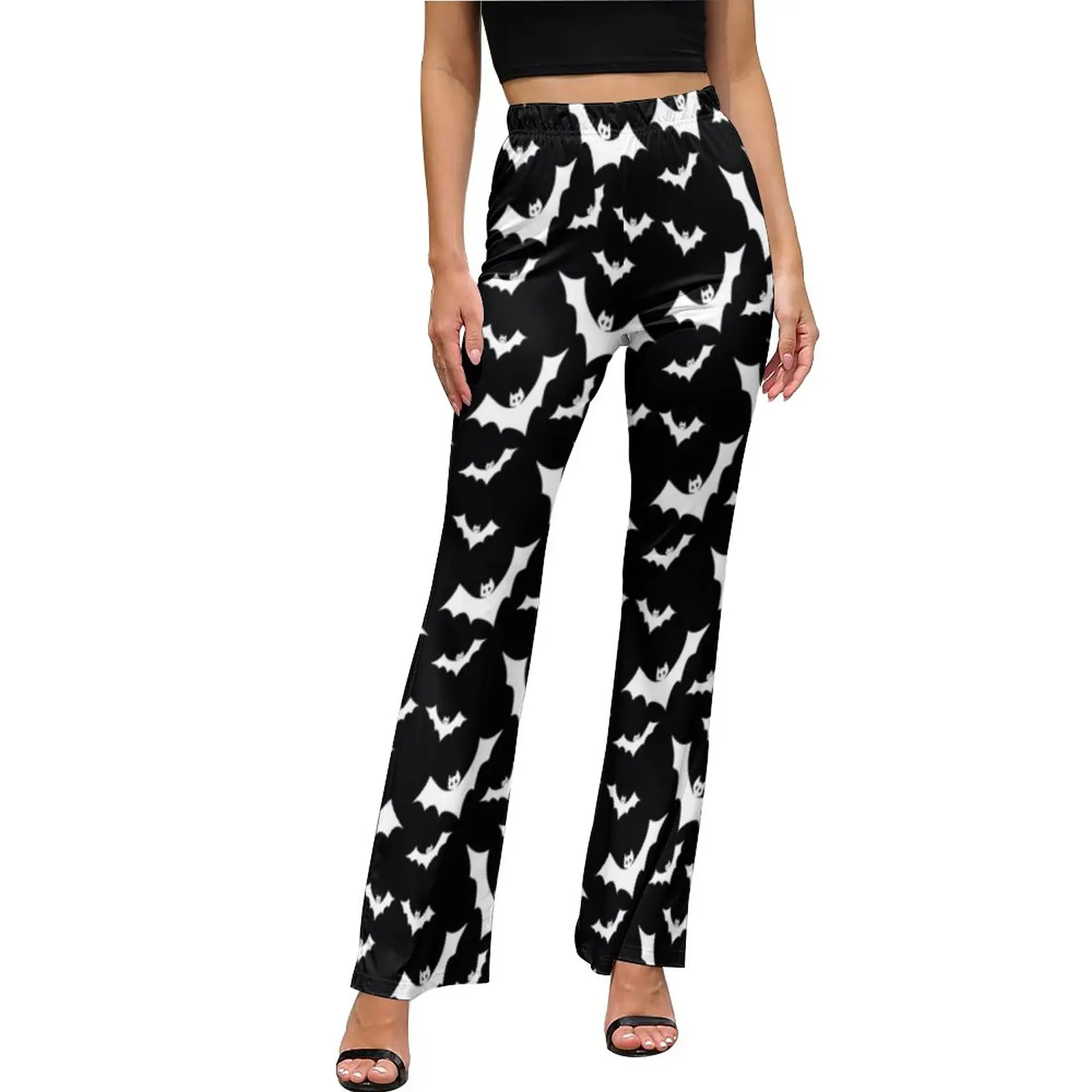 

Bat Pants Animal High Waist Classic Ladies Flare Pants Home Pattern Trouser