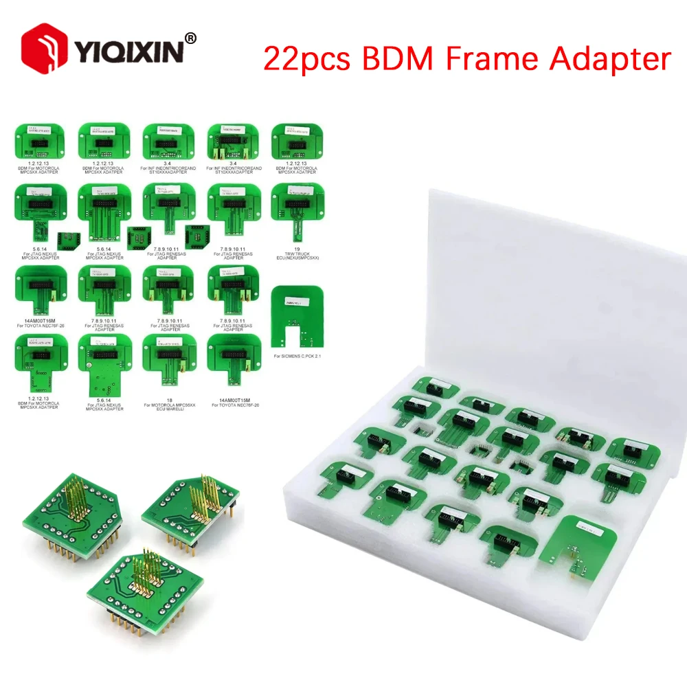 22pc BDM Frame Proframmer Adapter Full Set LED ECU RAMP Chip Tuning Diagnostic Probe For KTAG KESS FGTECH V54 BDM100 Repair Tool