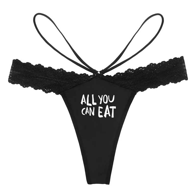 

ALL YOU CAN EAT Women Sexy Lace Lingerie Temptation G String New Fashion Naughty Underwear for Women Girls Women Cotton Briefs