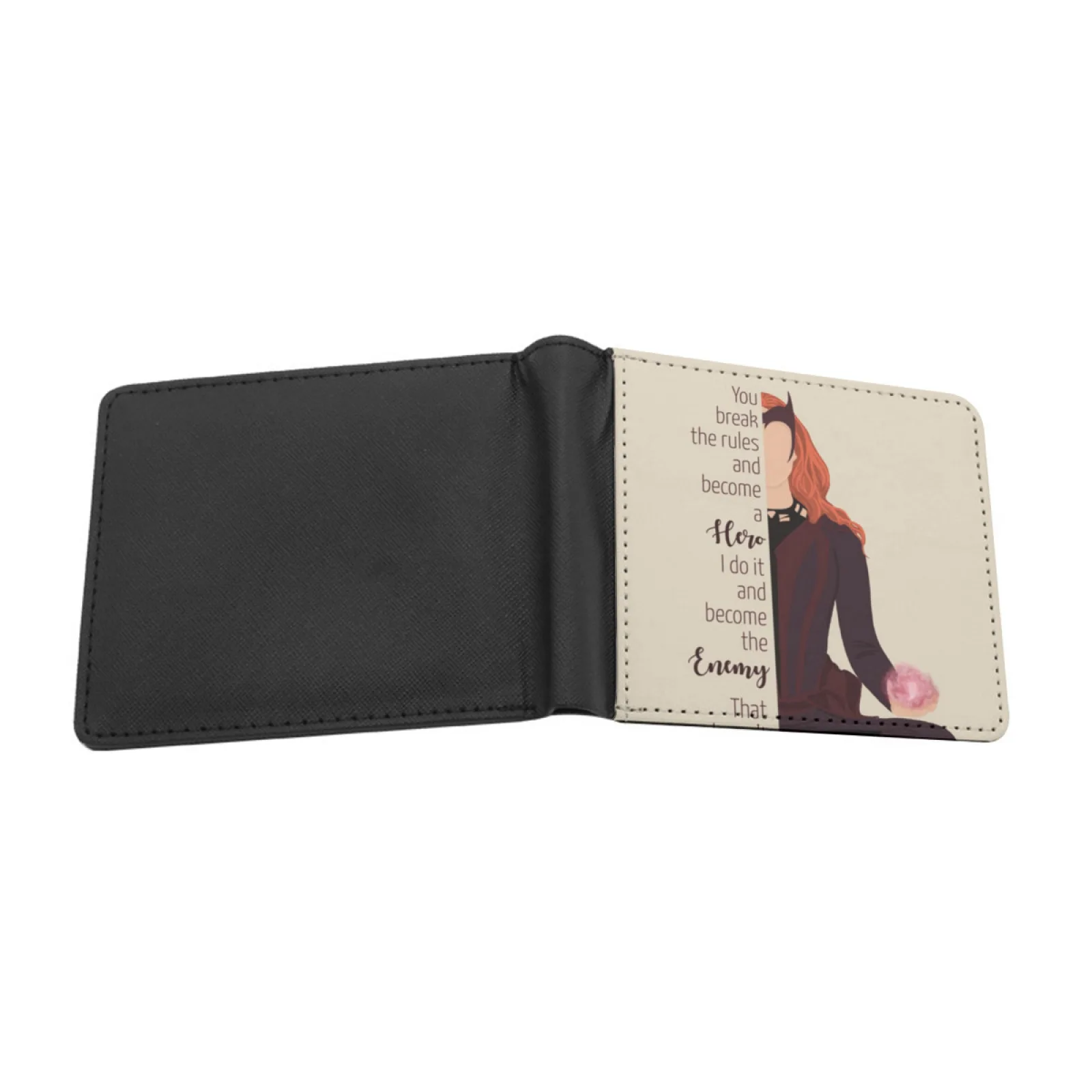 Wanda Quote New Print Wallet Short Men Wallets Credit Card Holder Purses Wanda Scarlet Witch Vision Hero Feminist Quote Movie