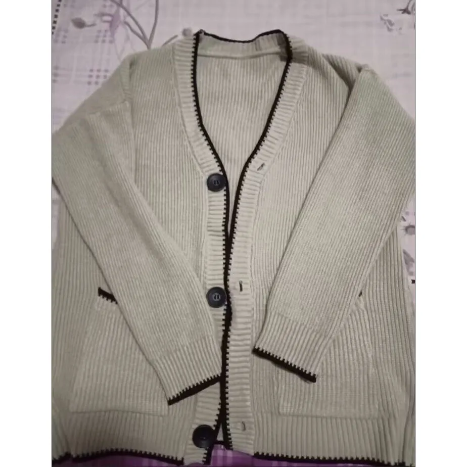 Mulheres outono inverno novo coreano malha cardigan camisola casaco feminino solto encaixe única fileira fivela de malha cardigan jaqueta