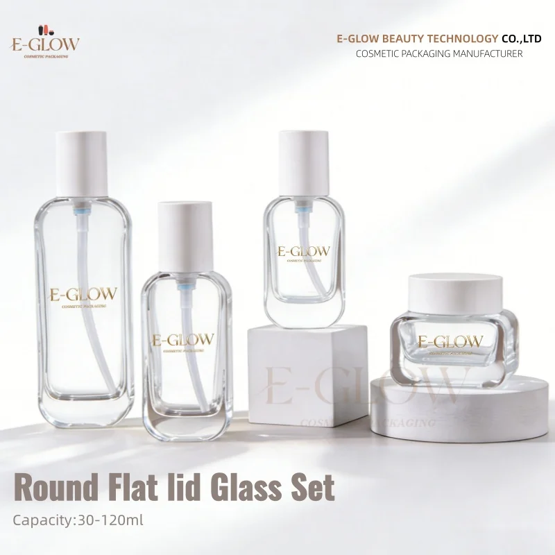 

【Индивидуальный логотип】1 шт. Оптовая продажа: Упаковка для лосьонов и кремов, 50 г, 100 мл, пустые прозрачные стеклянные баночки для крема для ухода за кожей