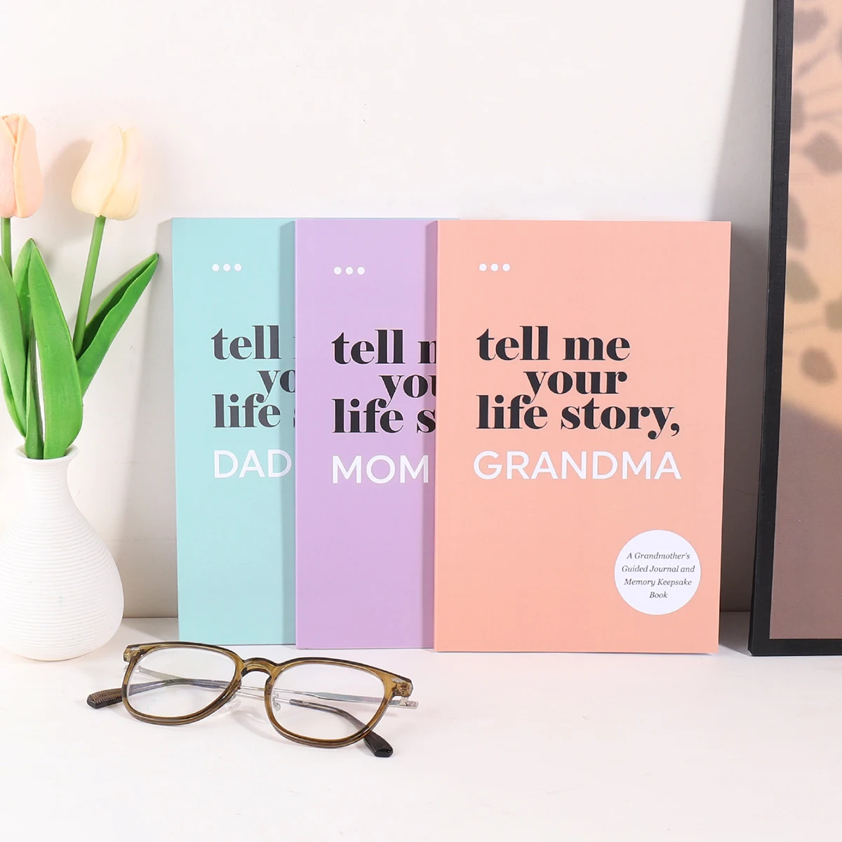1 Cuaderno A5 para Historias Familiares: Quisiera Escuchar la Historia de Mi Papá y Mi Mamá, Registrar las Historias de los Miembros de la Familia, Libro de Recuerdos de Mi Familia