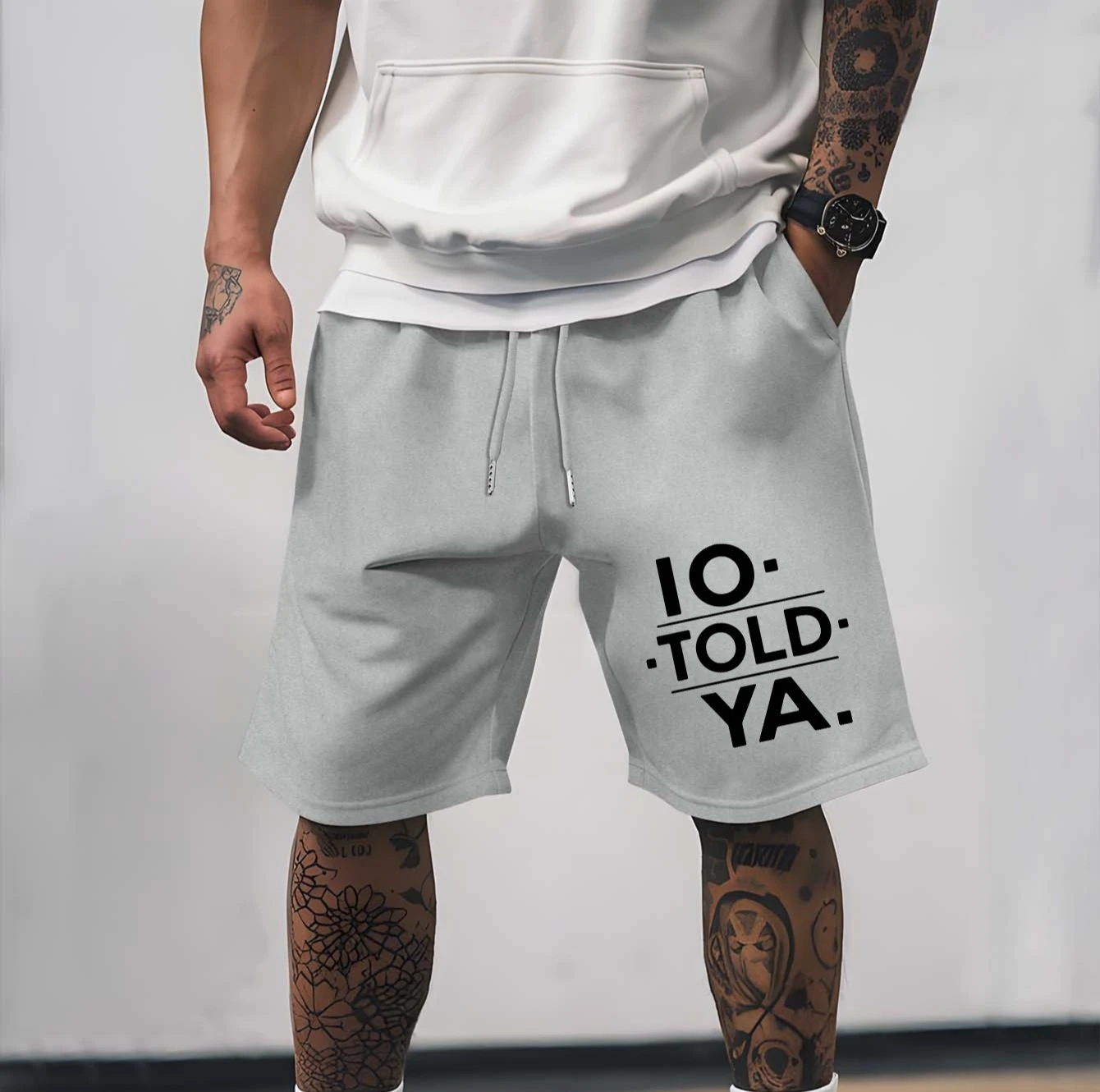 Men's Casual Solid Color Shorts with Drawstring Waistband Design, Perfect for Summer Beach Vacations