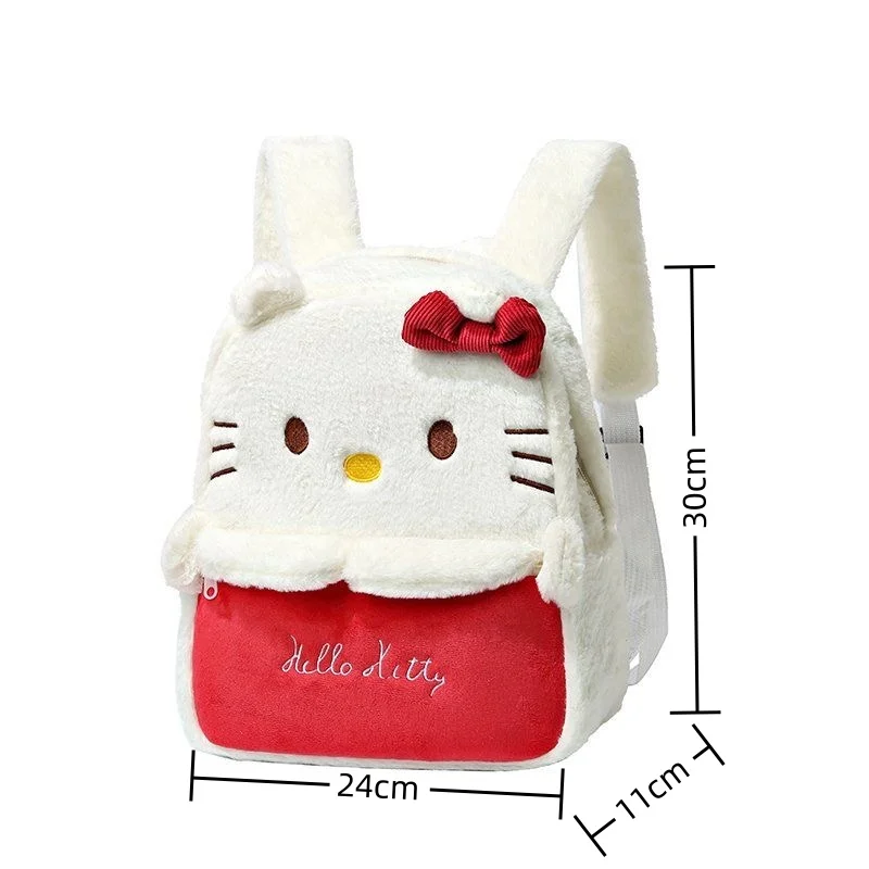 Winter Kawaii Plush Large Capacity Backpack hello kitty School Backpack hello kitty Backpack For Girls