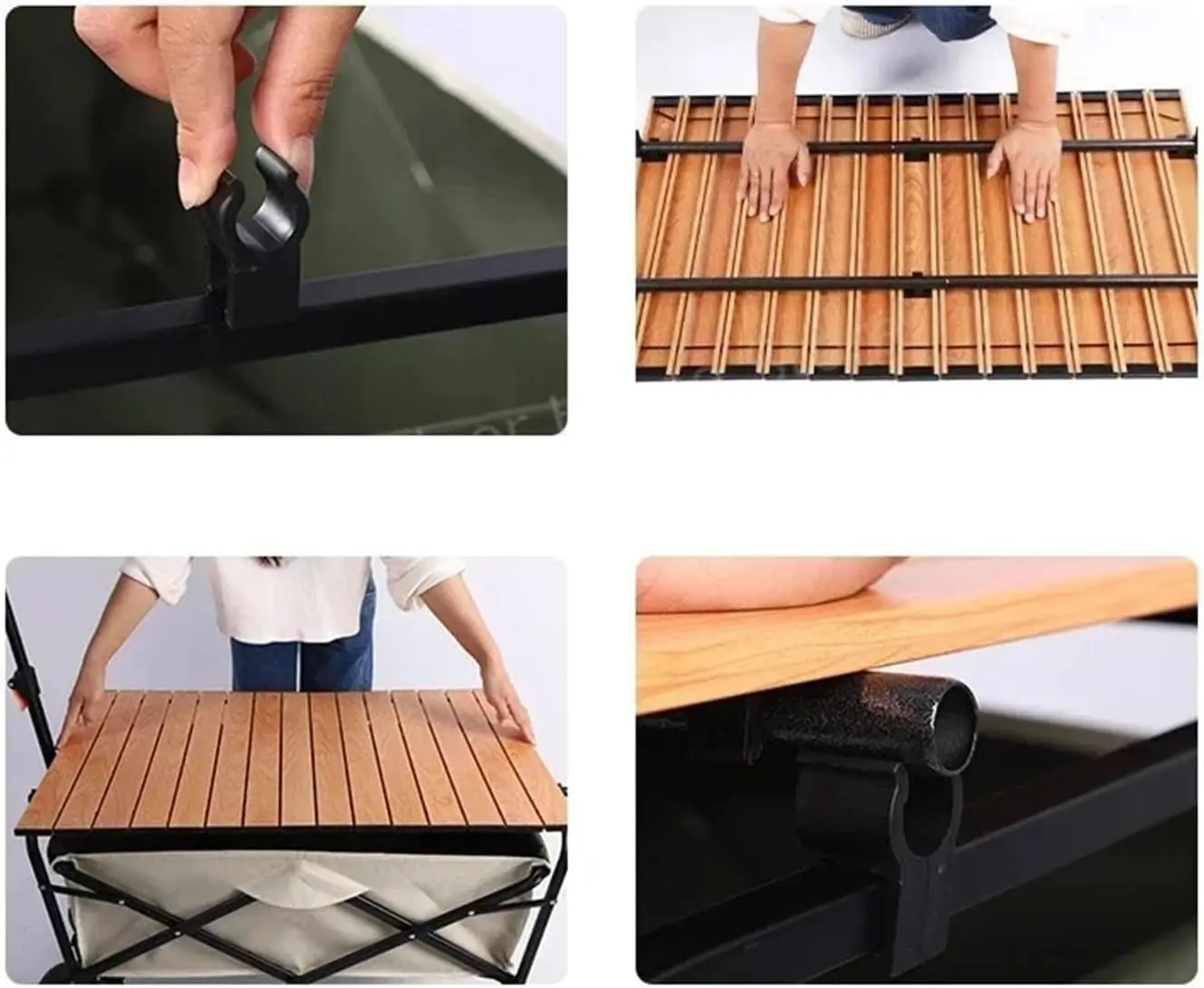 Collapsible Heavy Duty Wagon with Folding Table for Transporting Express Camping Picnics and Stalls