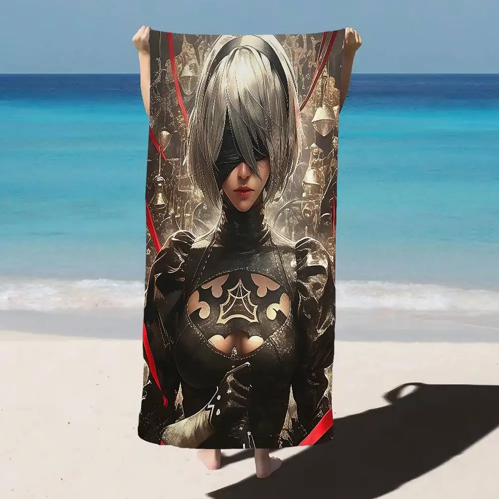 Nier Automata Games Microfiber Blanket Quick Drying Beach Towels Oversized Printing Super Absorbent Pool Towel Blanket