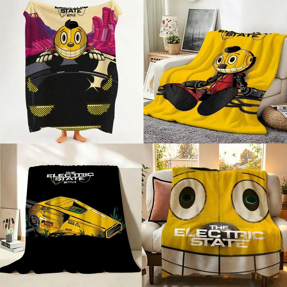 Movie T-The E-Electric S-State Throw Flannel Throw Blanket Suitable for Sofa、Living Room、Bedroom