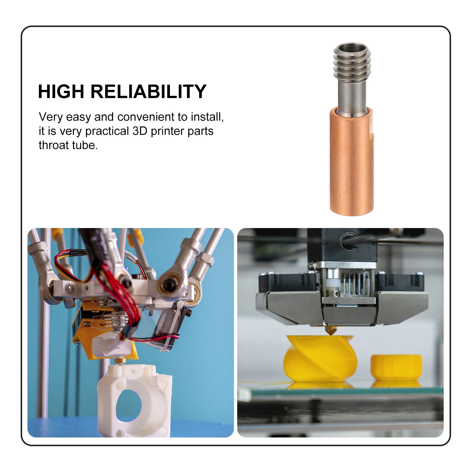 

1Pcs 3D Printer Heatbreak Throat Tube Titanium Alloy Heat Break Extruder Tool Stable Anti-Clogging Thermal Barrier Printing