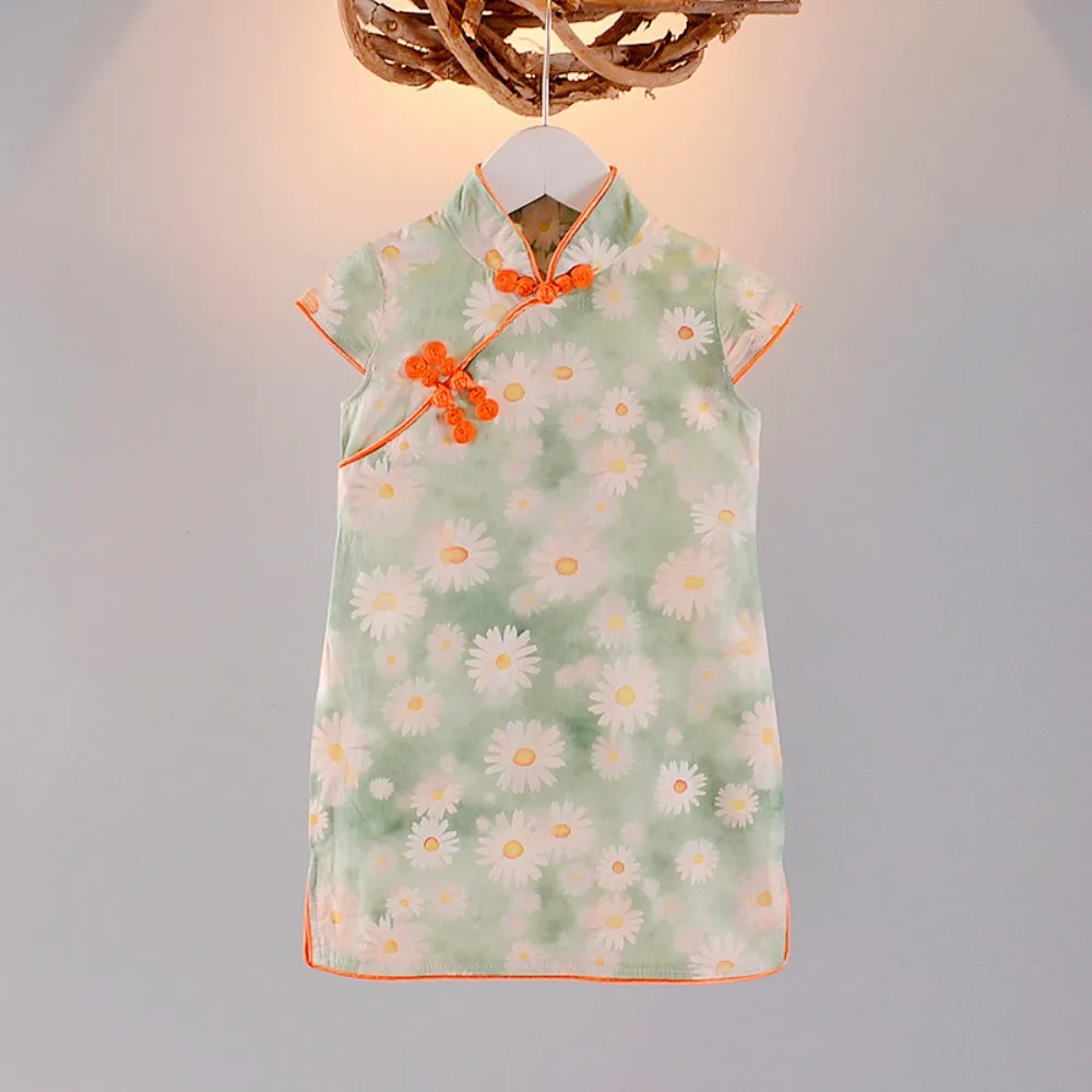 Cheongsam สไตล์จีน Qipao ชุดคอสเพลย์สาวชุดสไตล์ชาติพันธุ์ Streetwear เสื้อผ้าเด็กเสื้อผ้าเด็ก Vintage