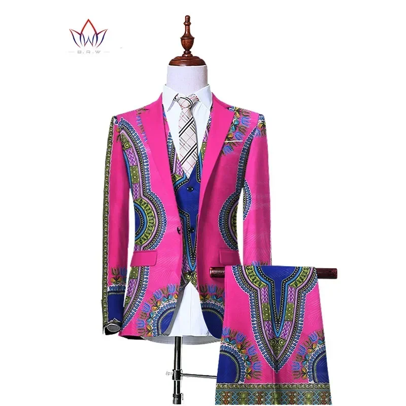 (Jacket+Vest+Pants)Blazers for Men 3 Piece Slim Fit Cowboy Wedding Men Suit Retro Gentleman Mens\' African Clothing 6XL WYN230