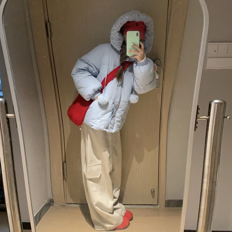 Parka's Dames Nieve Winter Downfilled Anti-Koude Color-Blocking Baffled Full-Zip Quilting Drukknoop Hoogwaardig verzameld woon-werkverkeer