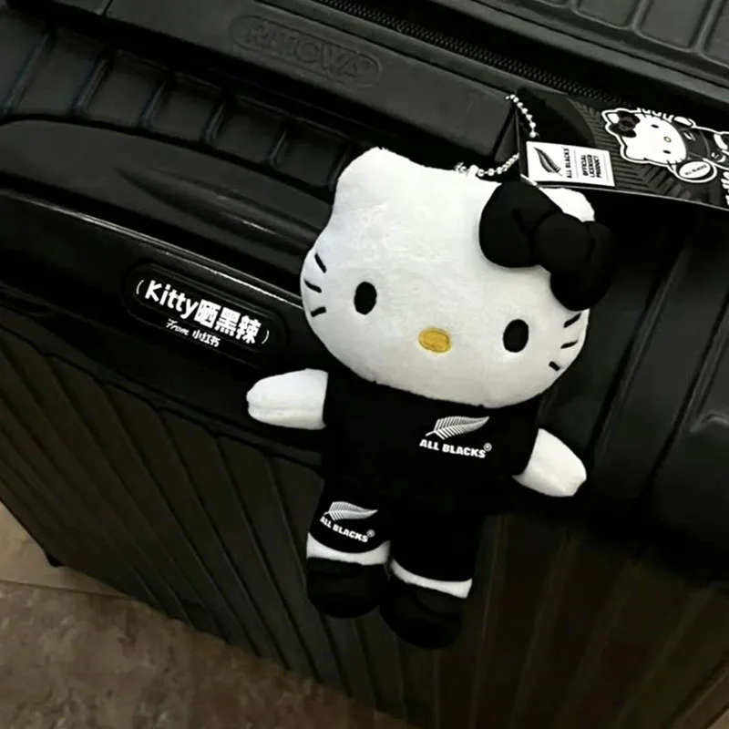 New Sanrio Kawaii Black Hello Kitty portachiavi zaino ciondolo Anime Figure Cartoon Doll Sweet Girl portachiavi borsa accessorio giocattolo