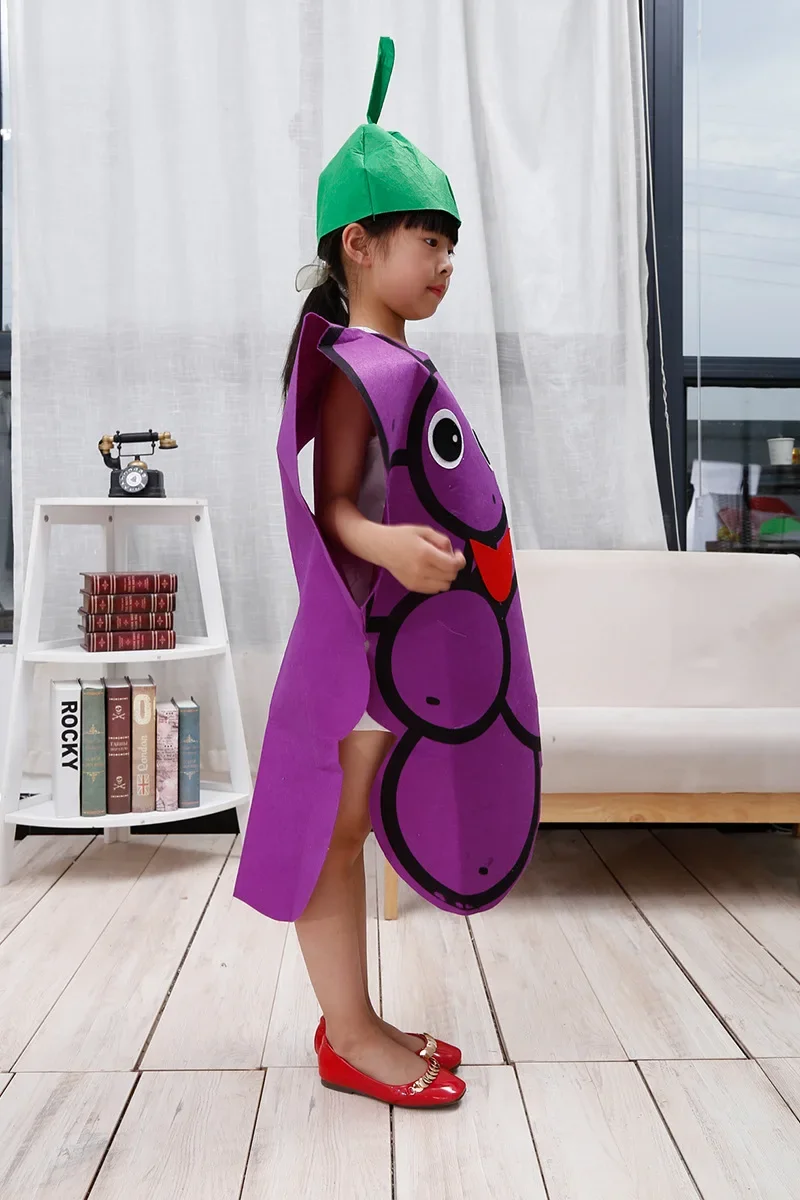 Adult Children Kids Halloween Party Children\'s Day Cartoon Fruit Vegetable Costume Cosplay Clothes Pumpkin Banana Tree Purim