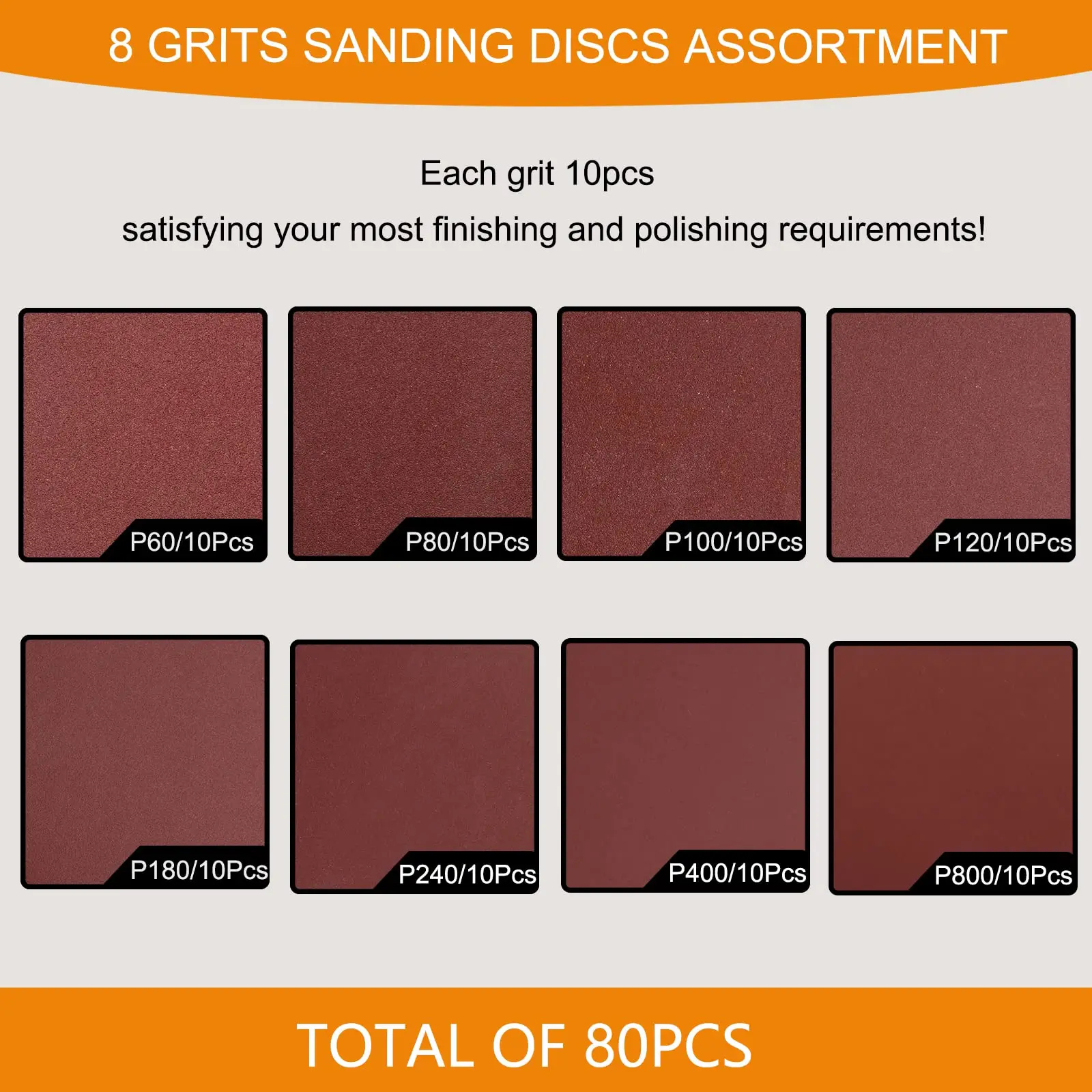 10 Pcs Sanding Discs Set 7inch 180MM Hook & Loop Sandpaper Assorted Grits Sanding Discs 60-2000# for Random Orbital Sander