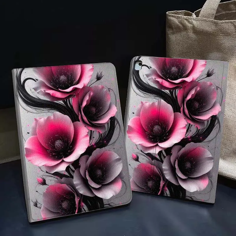 

Cartoon Pink Flower Decor Tablet Case For Apple iPad Air Pro mini 1 2 3 4 5 6 7 8 9 11 M2 M3 M5 M4 5th 6th 7th 10th 11th Gift