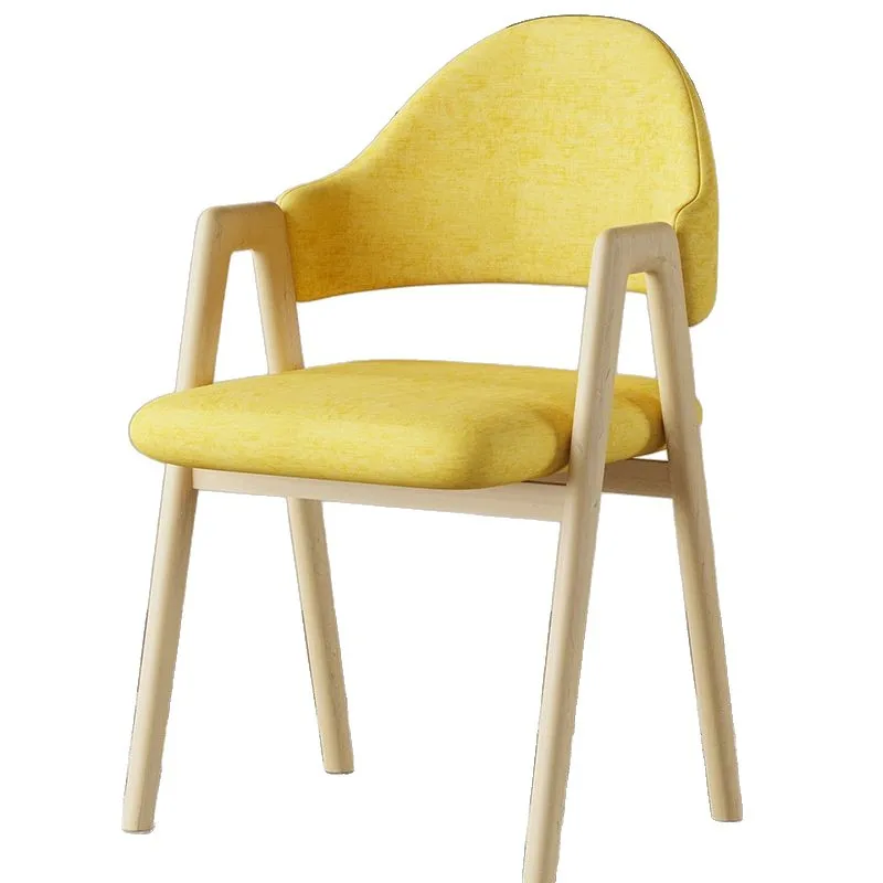 Dining chair simple desk chair wrought iron household makeup chair imitation solid wood stool back