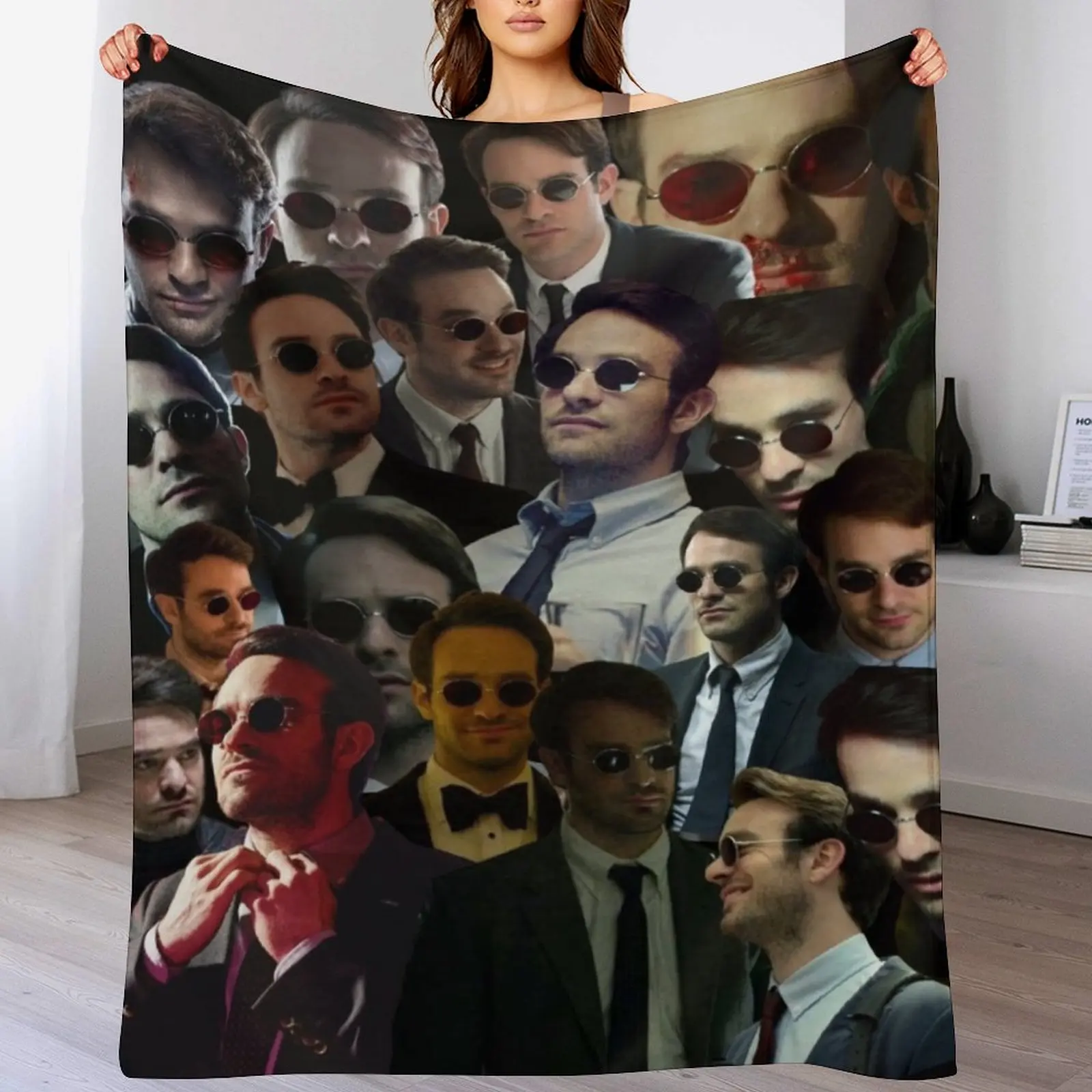 matt murdock-devil dare photo collage Throw Blanket Luxury valentine gift ideas Blankets