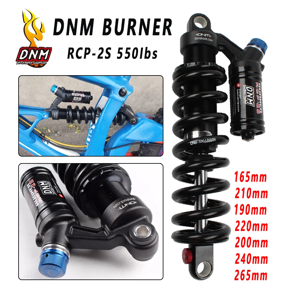 

DNM RCP2S Rear Shock Absorber 165/190/200/210/220/240mm 550lbs MTB Rear Suspension Spring Shock Mtb Downhill DH Rear Absorber