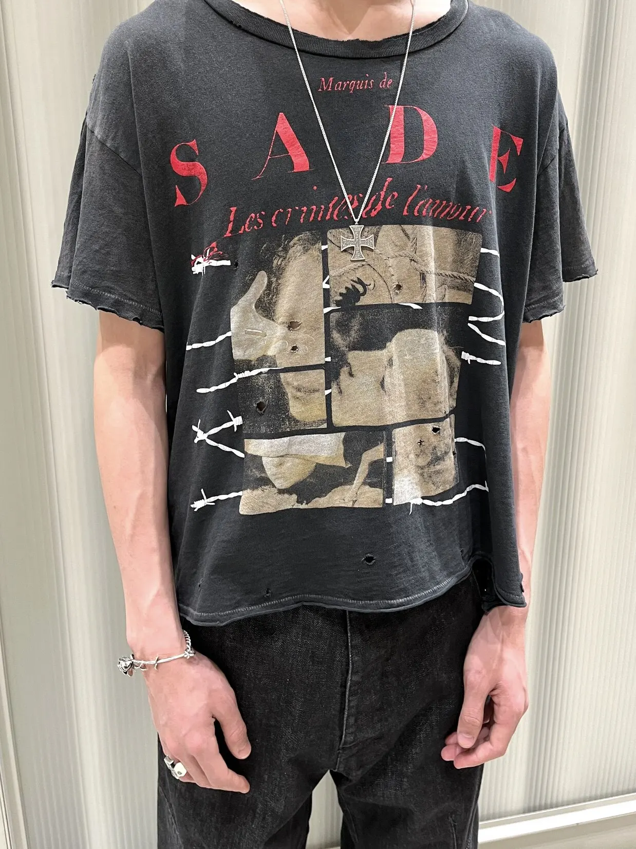 ER/D 25FW Sin of Love Portrait Old Destroy Boxy Version Short Sleeve Tee