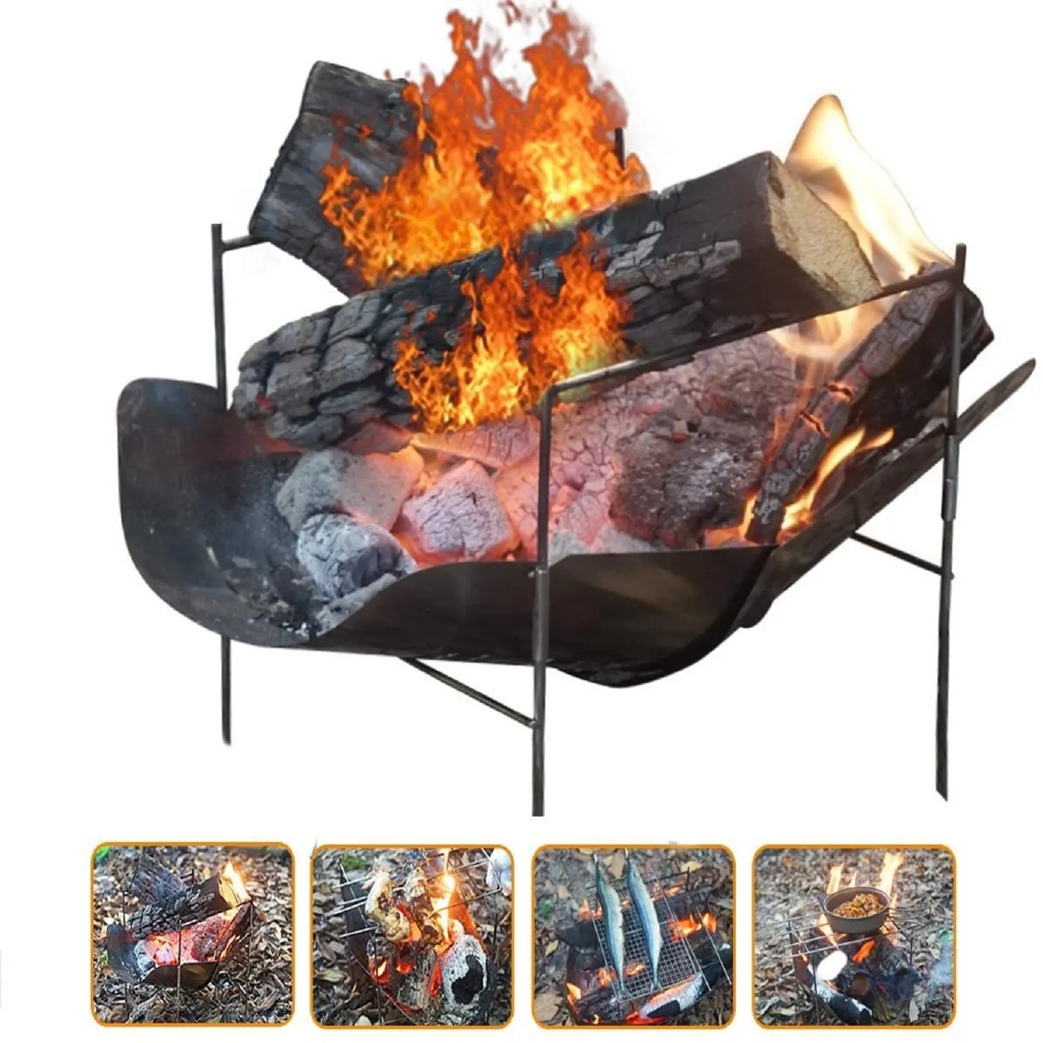 Goture Outdoor acciaio inossidabile griglia a carbone strumento per Barbecue installazione gratuita portatile maniglia pieghevole BBQ cottura griglia parco