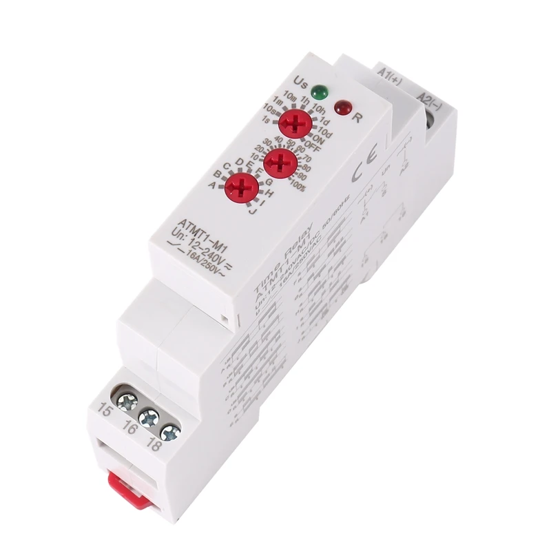 12-240VAC/DC Din Rail Type Time Delay Relay 16A/250VAC Multifunction Timer Relay With 10 Function Choices, ATMT1