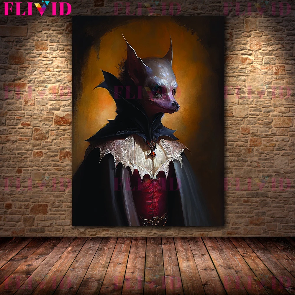 The Count Vampire Vintage Wall Art Canvas Painting Victorian Bat Family Portraits Goth Art Poster And Print Home Decor Unframed