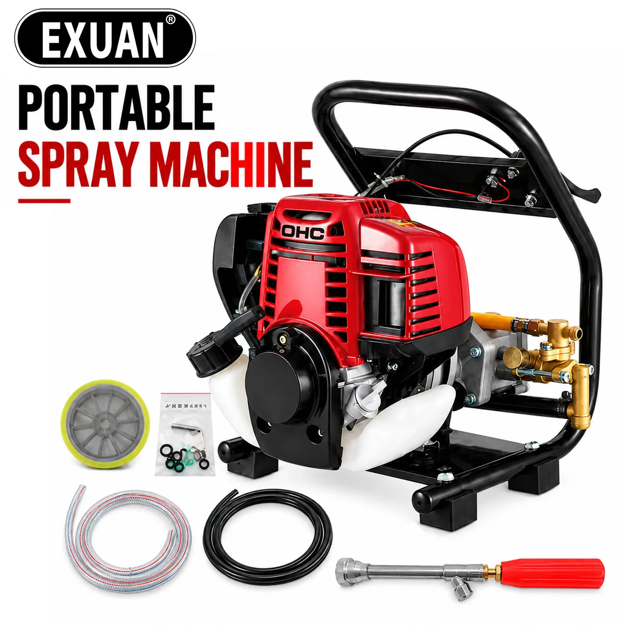High Pressure Agricultural Sprayer Portable Four-stroke Engine Fruit Tree Pesticide Sprayer Garden Watering Field Irrigation