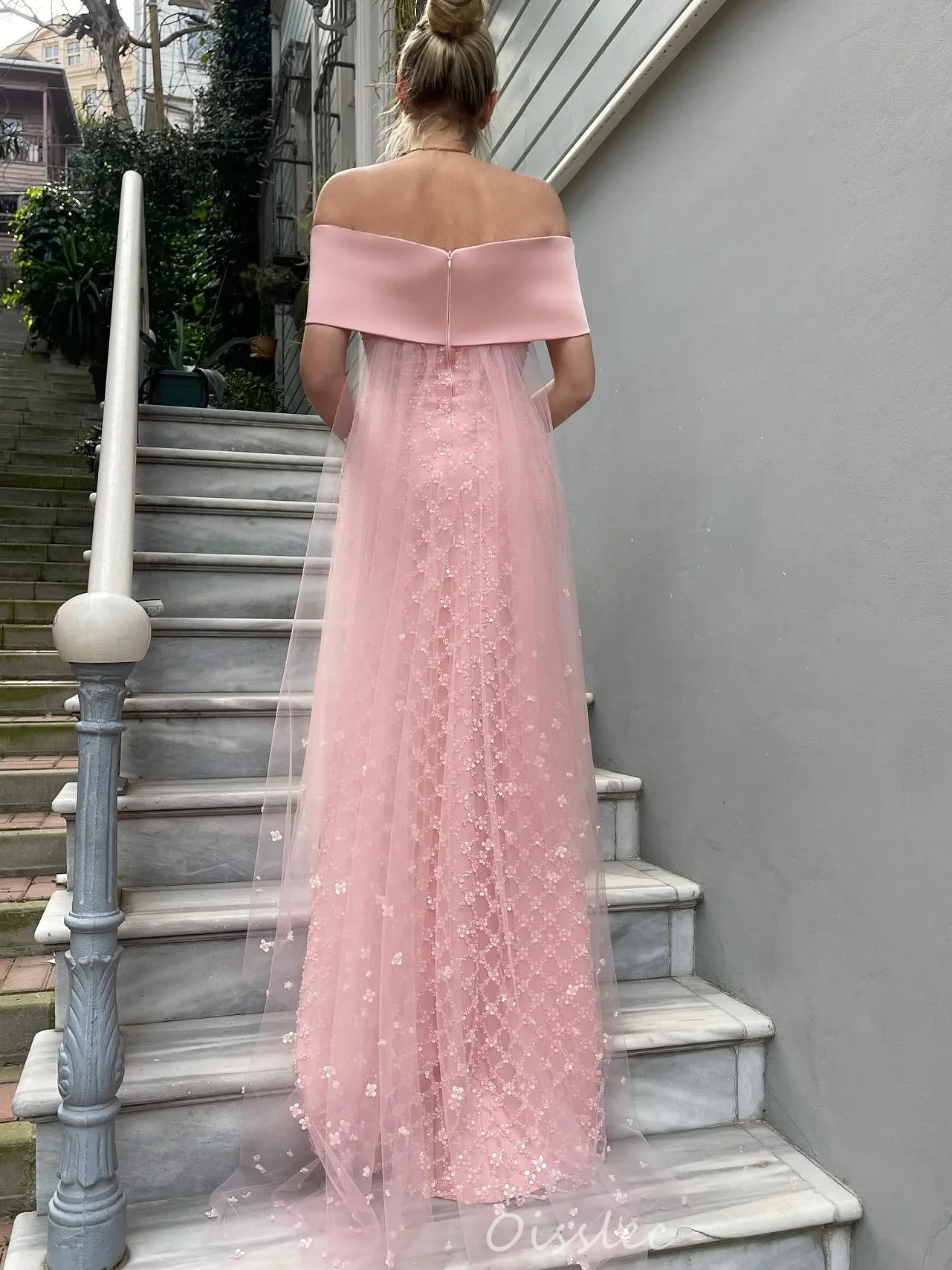 Oisslec Luxury Evening Dresses High Quality Off Shoulder Party Dresses Rhinestone Beaded Formal Occasion Gown вечернее платье