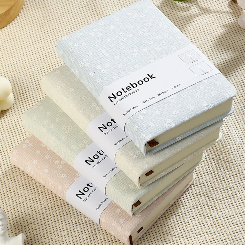Pocket Size A6 Floral Fabric Notebook 100*145mm Mixed Lined Blank Pages Lightweight Travel Hand Journal Diary Notepad