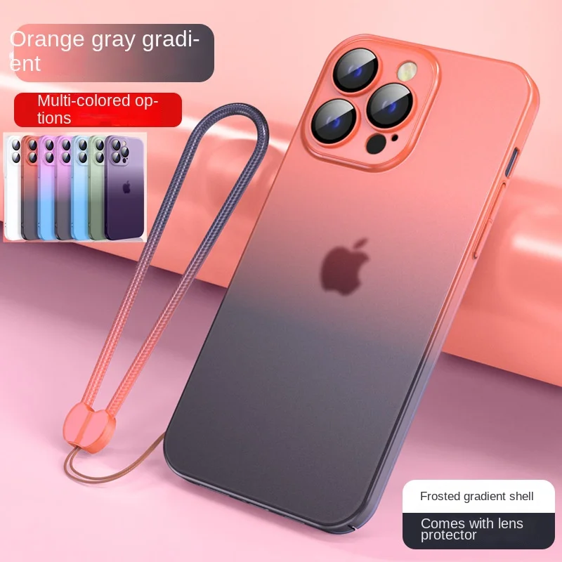 

Gradient AG Frosted Glass Case For iphone14 Plus 13 12 11 Pro Max Phone Case with Lens Protector All-Inclusive Protective Cover