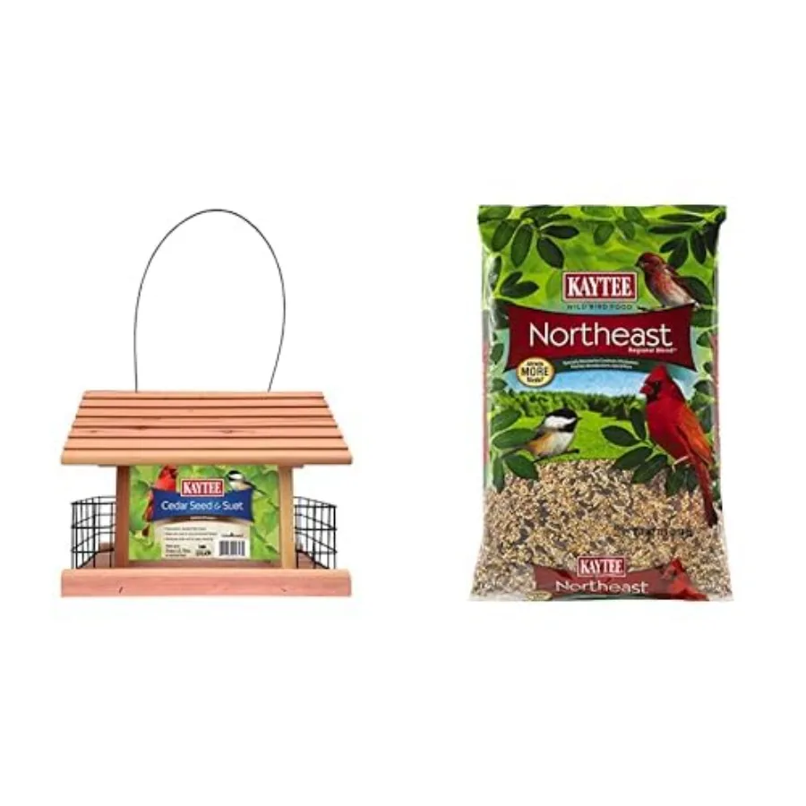 

Кормушка для диких птиц с кедровыми семенами и жиром из каштанов, с набором семян для диких птиц из Северо-Восточного региона, 7 фунтов