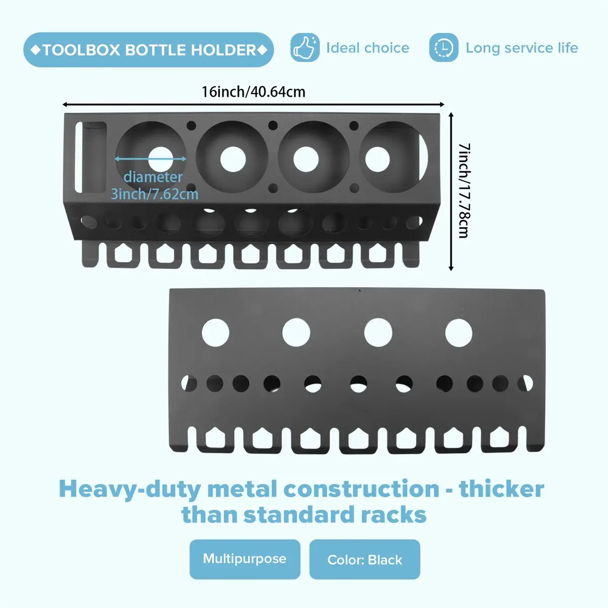 Final~~Bottle Storage Rack - Detailing Brush and -Bottle Organizer, Air Tool Holder for Garage, Workshop and Car Wash