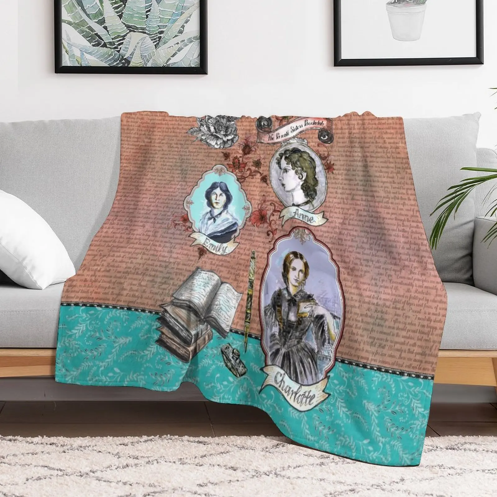 The Bronte Sisters Bookclub - Charlotte Bronte - Emily Bronte - Anne Throw Blanket Soft For Baby Blankets