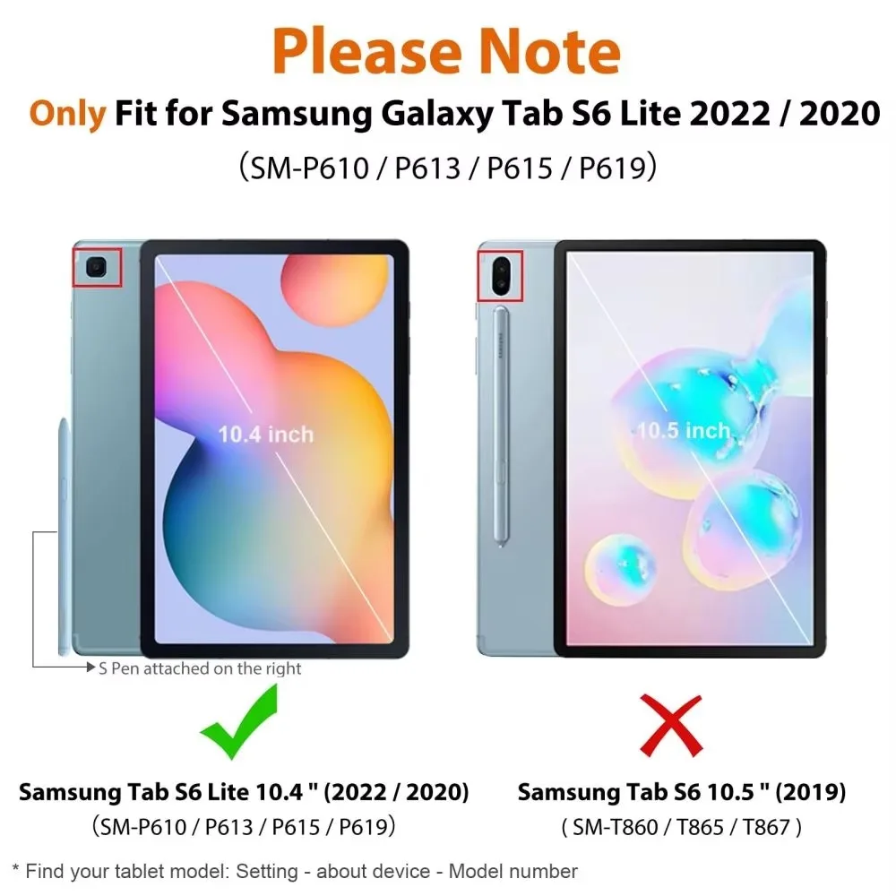 For Samsung Galaxy Tab S6 Lite Case 10.4 in for Galaxy Tab S7 Plus S7 FE S8/S9/S10 Plus 12.4 in Case for Tab S7 S8 11 inch Cover