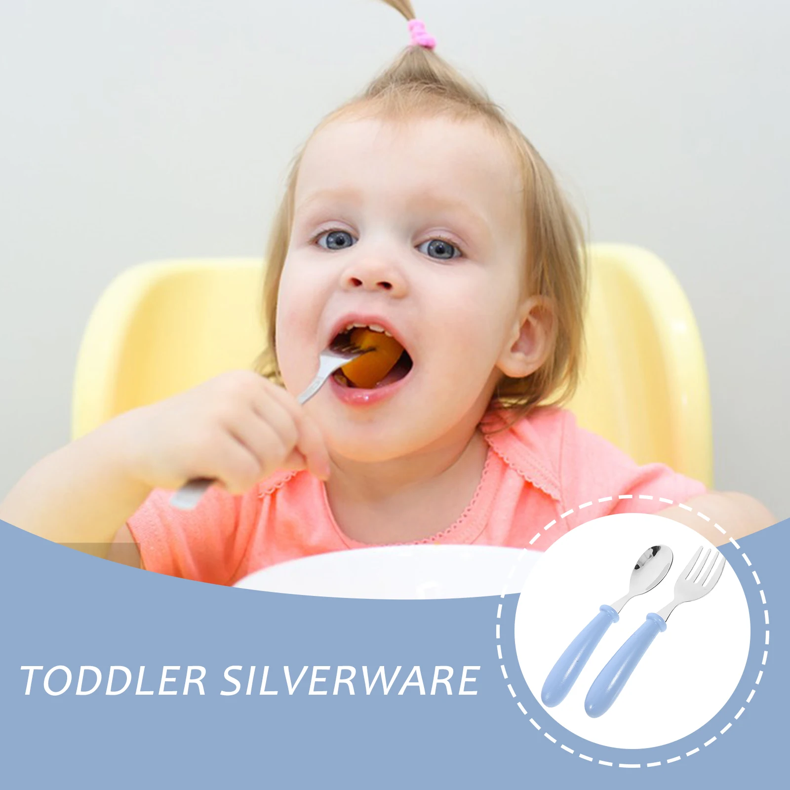 

Weaning Spoons Stainless Steel Children's Tableware Toddler Cutlery Fork Kitchen Utensils