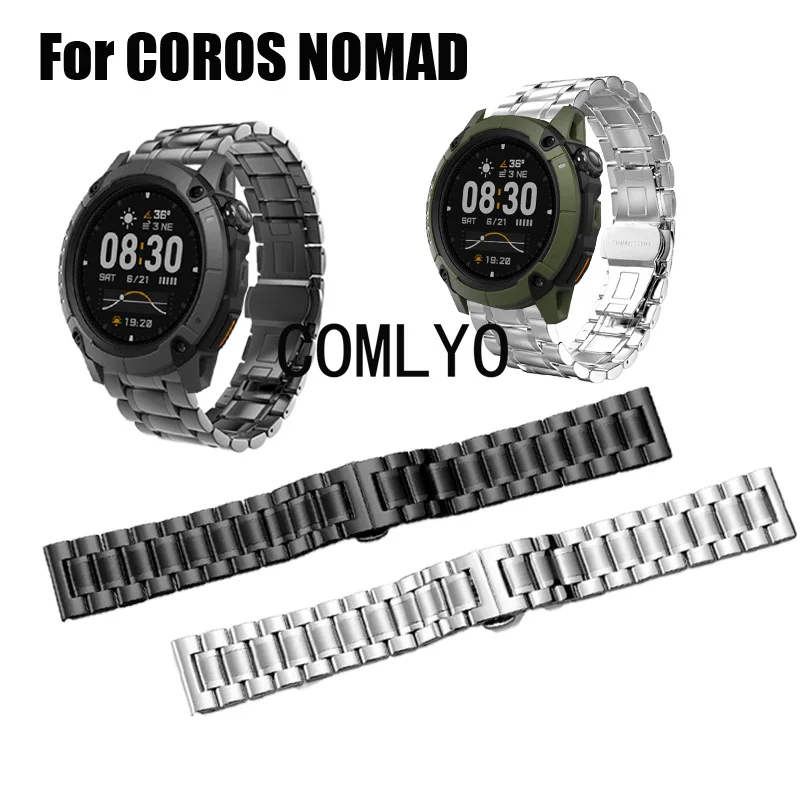 

For COROS NOMAD Smart Watch Strap Stainless steel metal Men Band 24mm