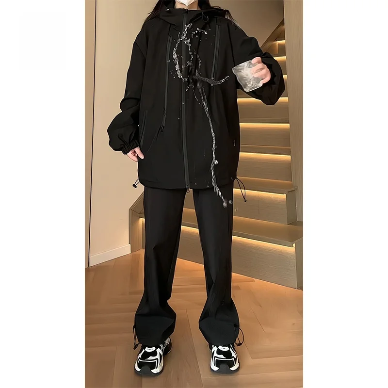 

Мужская демисезонная куртка Cleanfit American Sle Loose с капюшоном, водонепроницаемая, на молнии, с длинными рукавами, повседневная