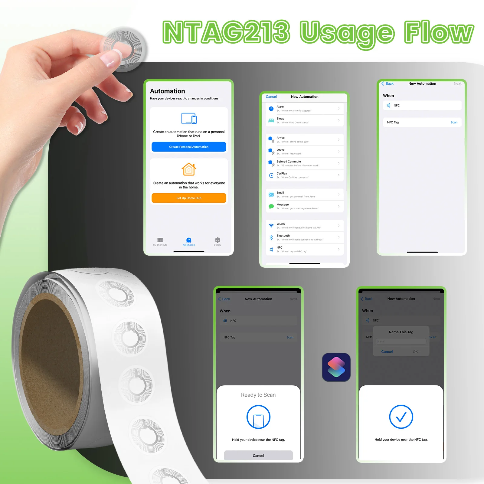 ملصقات NFC مقاس 35 مم Ntag213، علامات إنترنت الأشياء المتوافقة مع اختصارات الأتمتة الشخصية، علامات NFC، الهواتف والأجهزة المحمولة التي تدعم NFC #6