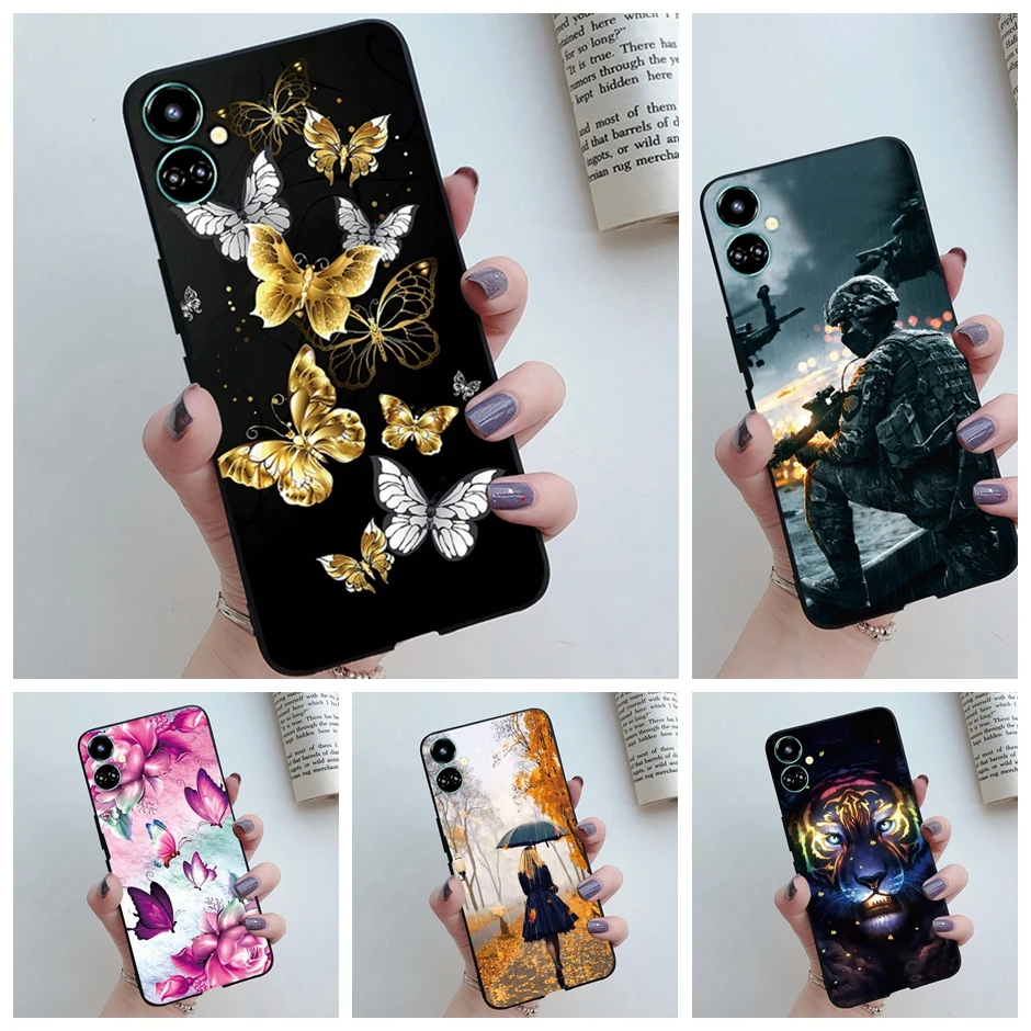 Fundas for Tecno Camon 19 Pro Case Butterfly Cool Cartoon Black Soft Silicone Cover Tecno Camon 19 Pro 5G Coque Camon19 Bumper