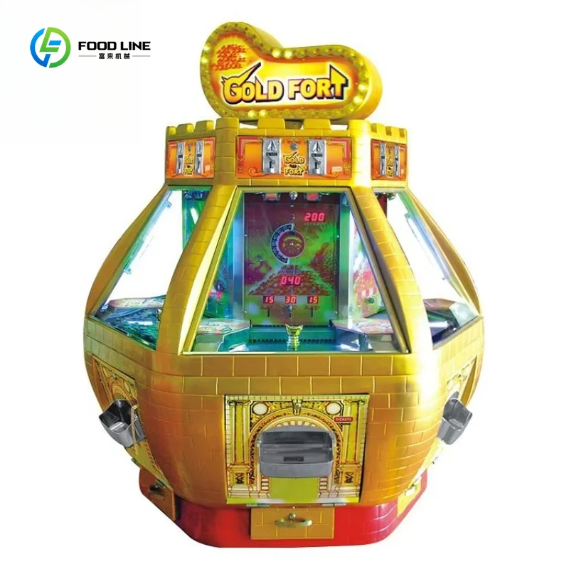 Custom High Quality Golden Castle 4 Player Coin Operated Token Pusher Arcade Game Machine for Game Center